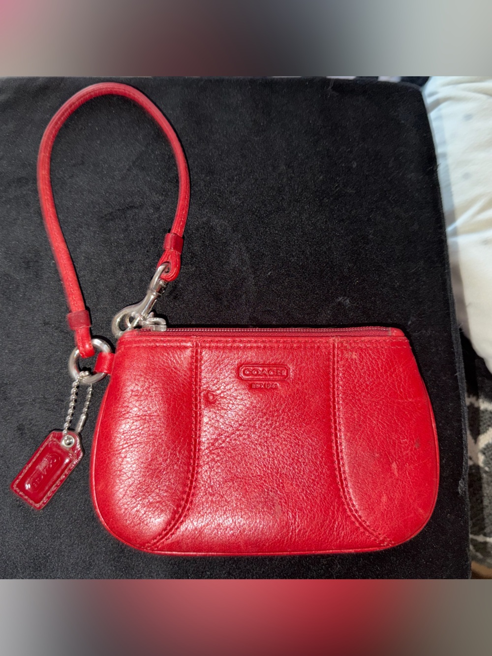 Coach Red Leather Wristlet